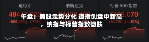 午盘：美股走势分化 道指创盘中新高	，纳指与标普指数微跌-第3张图片