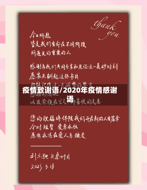 疫情致谢语/2020年疫情感谢语