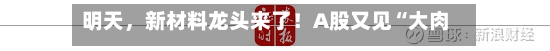 明天，新材料龙头来了！A股又见“大肉签”-第3张图片