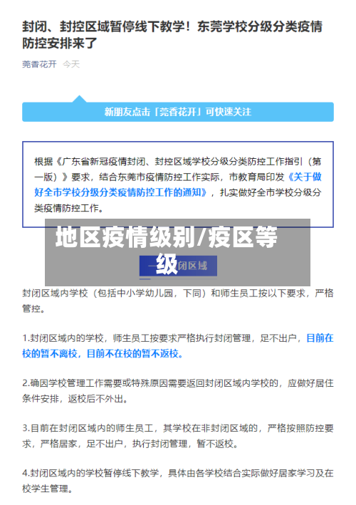 地区疫情级别/疫区等级