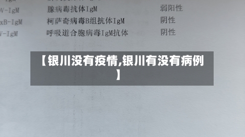 【银川没有疫情,银川有没有病例】