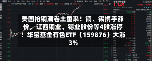 美国抢铜潮卷土重来！铜、锡携手涨价	，江西铜业、锡业股份等4股涨停！华宝基金有色ETF（159876）大涨3%-第3张图片