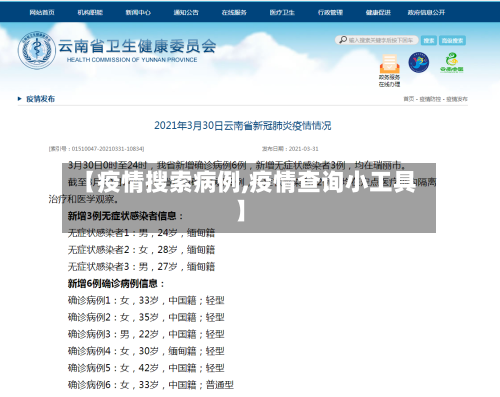 【疫情搜索病例,疫情查询小工具】