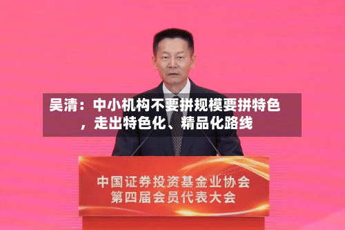 吴清：中小机构不要拼规模要拼特色	，走出特色化	、精品化路线-第3张图片