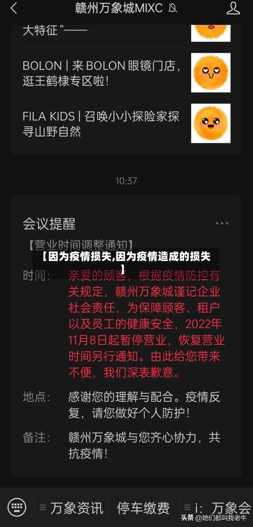 【因为疫情损失,因为疫情造成的损失】