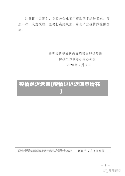 疫情延迟返回(疫情延迟返回申请书)