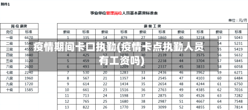 疫情期间卡口执勤(疫情卡点执勤人员有工资吗)