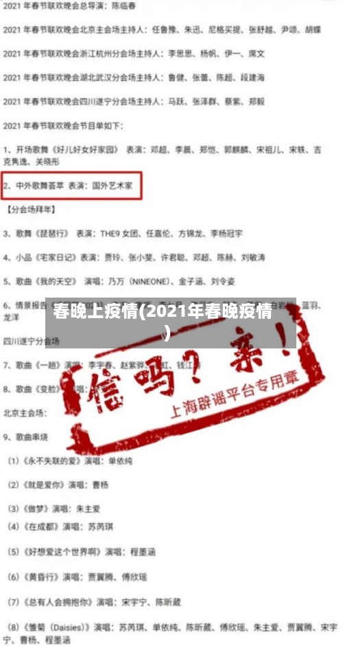 春晚上疫情(2021年春晚疫情)