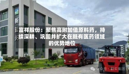 富祥股份：聚焦高附加值原料药，持续深耕、巩固并扩大在既有医药领域的优势地位