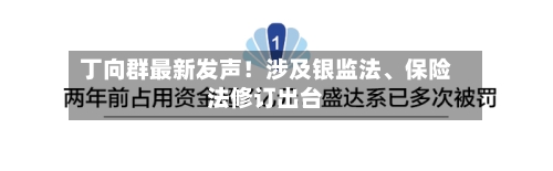 丁向群最新发声！涉及银监法	、保险法修订出台-第3张图片
