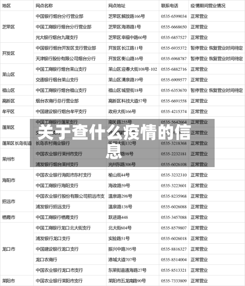 关于查什么疫情的信息-第2张图片