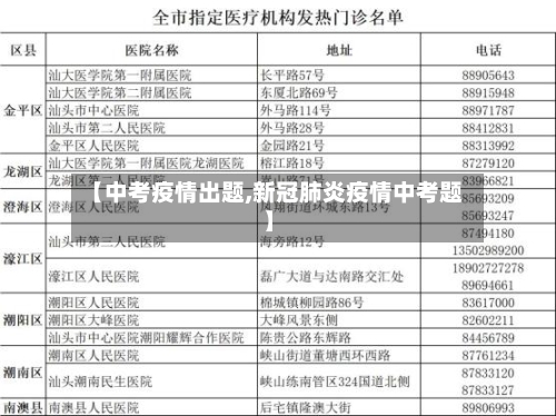 【中考疫情出题,新冠肺炎疫情中考题】-第2张图片
