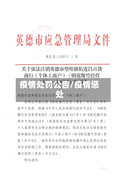 疫情处罚公告/疫情惩处