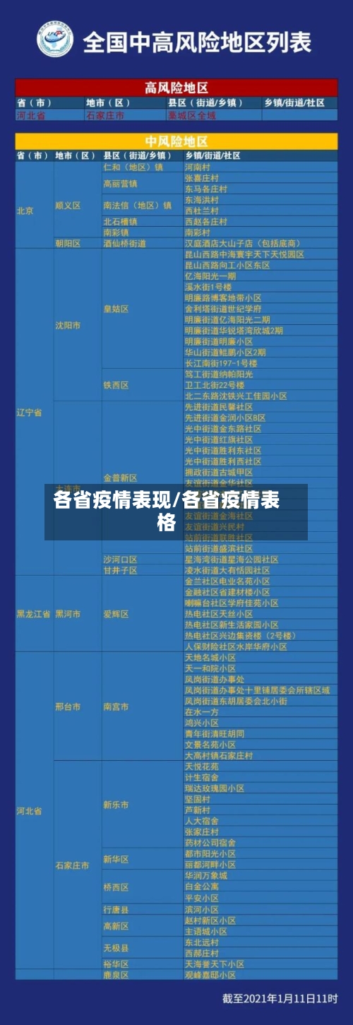 各省疫情表现/各省疫情表格