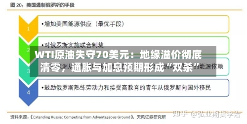 WTI原油失守70美元：地缘溢价彻底清零，通胀与加息预期形成“双杀”