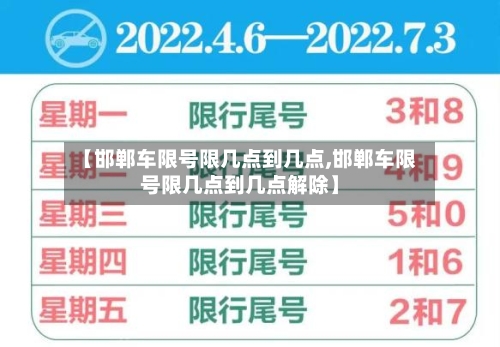 【邯郸车限号限几点到几点,邯郸车限号限几点到几点解除】