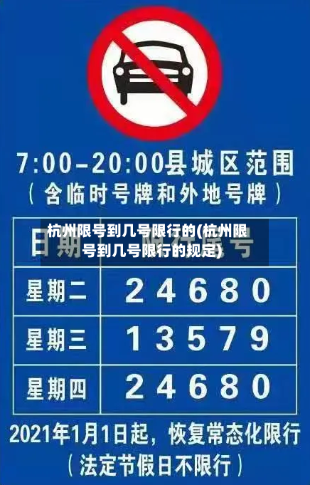 杭州限号到几号限行的(杭州限号到几号限行的规定)