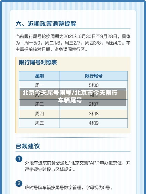 北京今天尾号限号/北京市今天限行车辆尾号-第2张图片