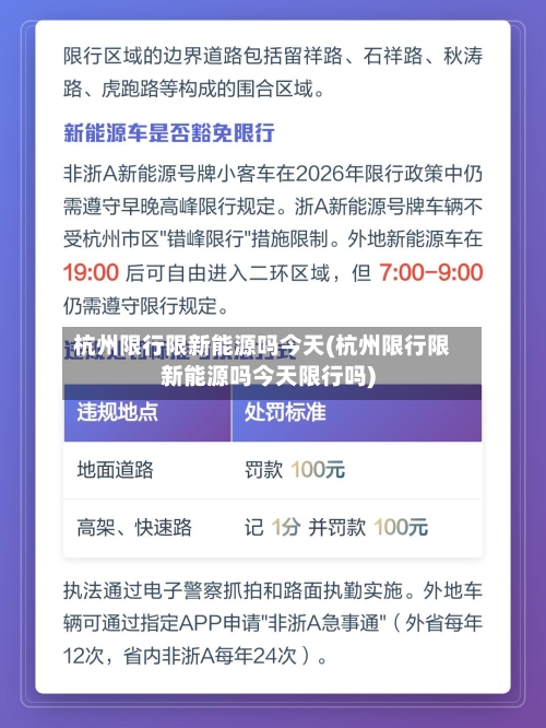 杭州限行限新能源吗今天(杭州限行限新能源吗今天限行吗)-第3张图片