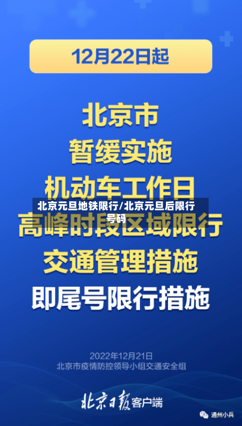 北京元旦地铁限行/北京元旦后限行号码